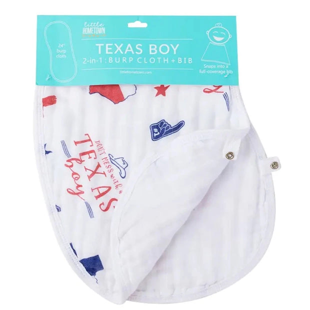 Baby Burp Cloth & Bib Combo - Texas Boy