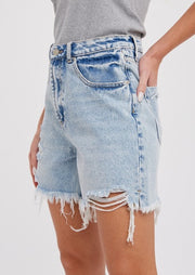 Relaxed Mid Length Denim Shorts