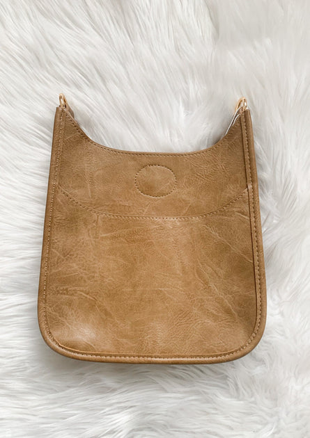 Ahdorned Classic Vegan Leather Messenger Bag One-Size - Black-Gold Hardware
