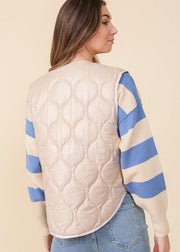 Debbie Quilted Vest - Beige