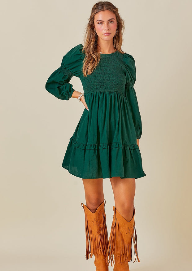 Cora Dress - Hunter Green