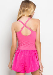 Evie Athletic Romper - Pink