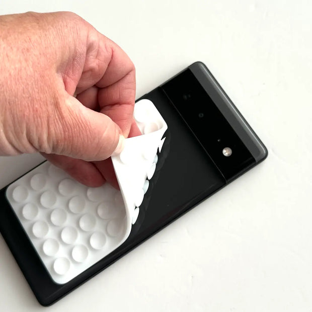 Phone Sticky Grip 2 Sided Silicone Suction Pad - White