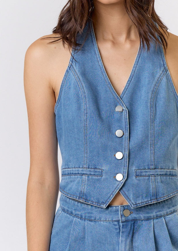 Harper Denim Vest Romper