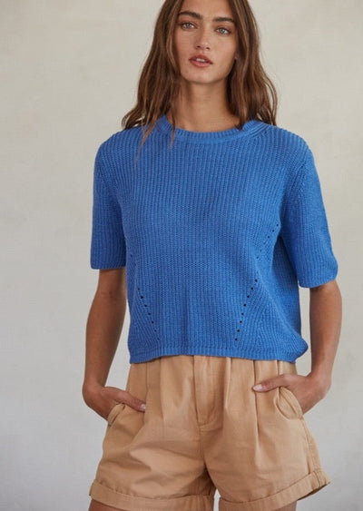 Halsey Sweater Top - Blue