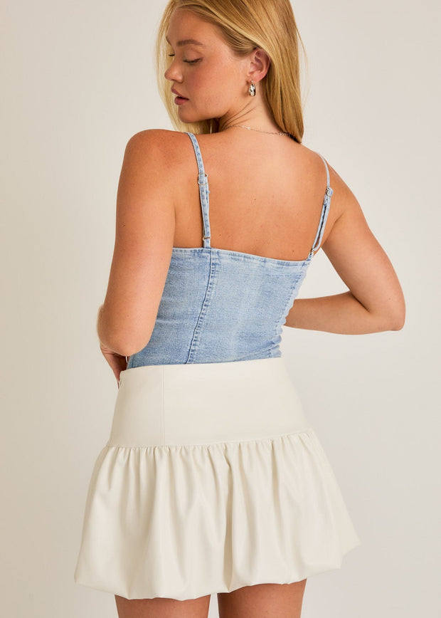 Hillary Denim Bodysuit