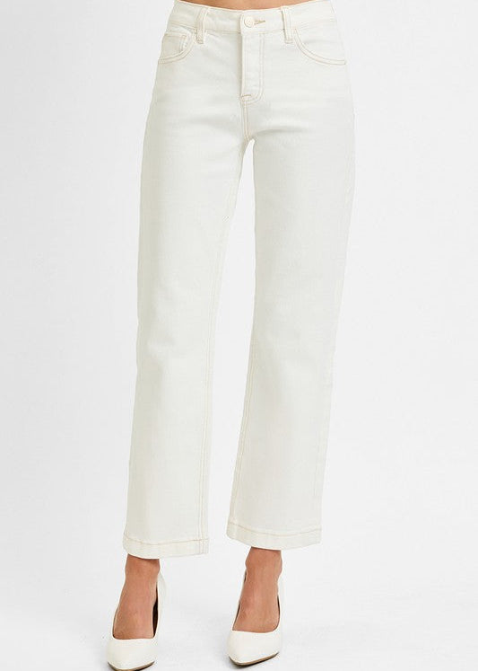 Becca Mid Arise Straight Jeans