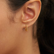Dainty Beaded Hoops