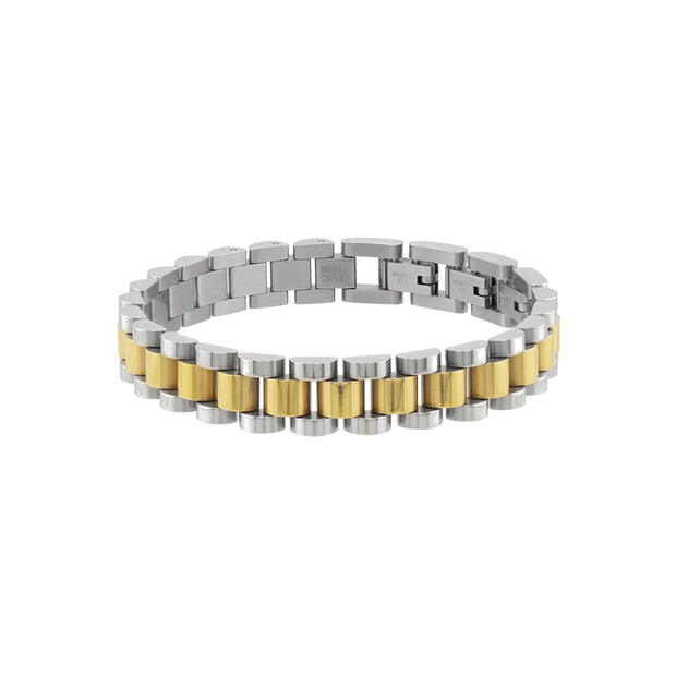 Two-Tone Watch Band Bracelet