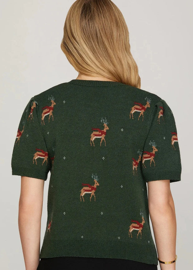 Reindeer Sweater - Green