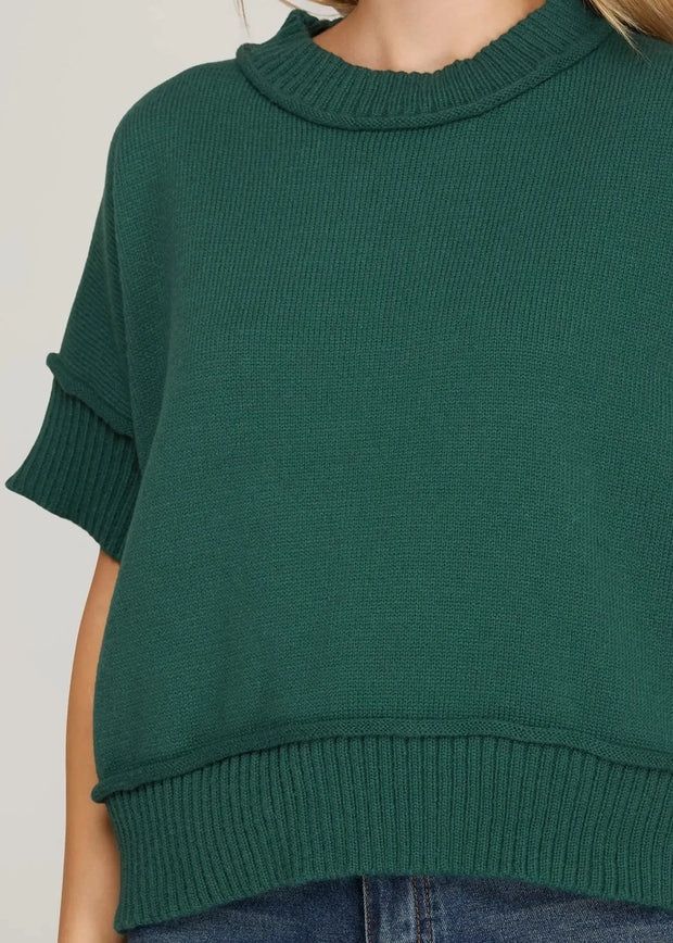 Allie Sweater Top - Hunter Green