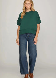 Allie Sweater Top - Hunter Green