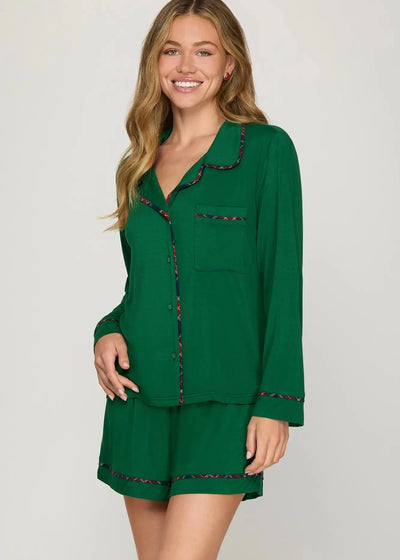 Merry PJ Set - Green
