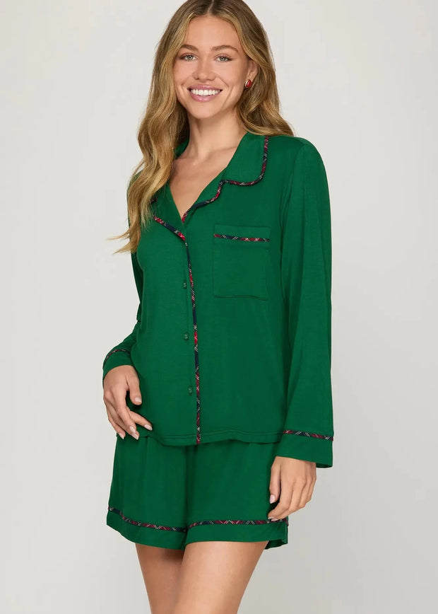 Merry PJ Set - Green