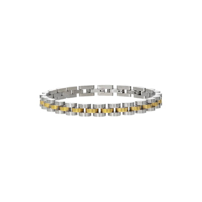 Dainty Two-Tone Watch Band Bracelet