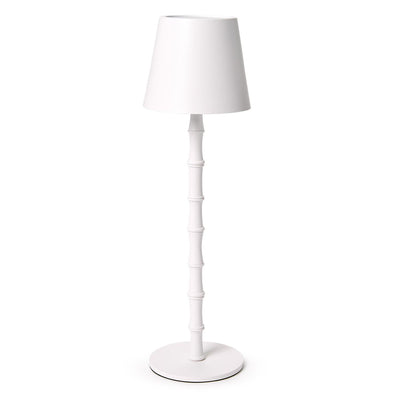 Cordless White Bamboo Lamp