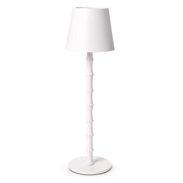 Cordless White Bamboo Lamp
