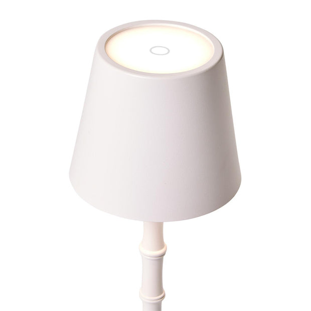 Cordless White Bamboo Lamp