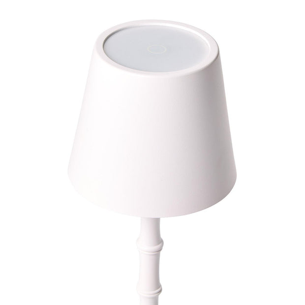 Cordless White Bamboo Lamp