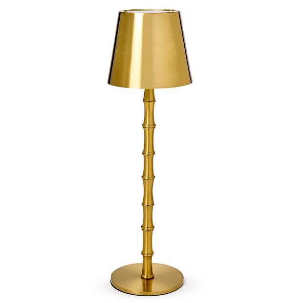 Cordless Gold Bamboo Lamp
