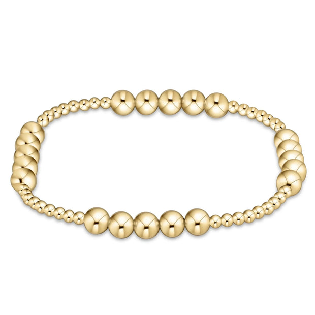 Classic Blissful Pattern 2.5mm Bead Bracelet - 5mm Gold