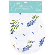 Baby Burp Cloth & Bib Combo - Bluebonnets