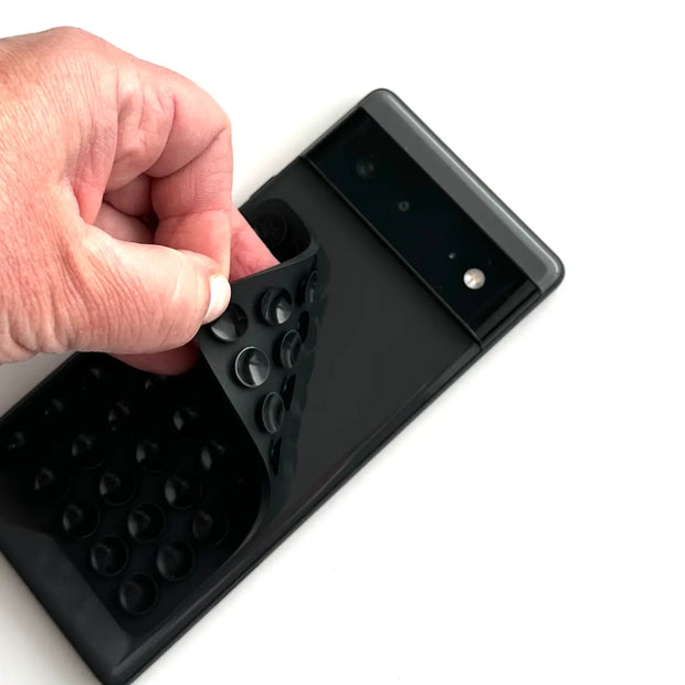 Phone Sticky Grip 2 Sided Silicone Suction Pad - Black