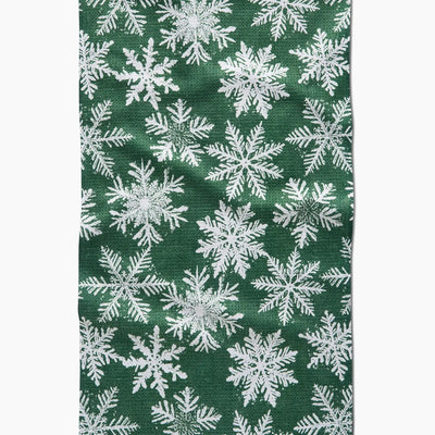 Tea Towel - Snowy Days Green