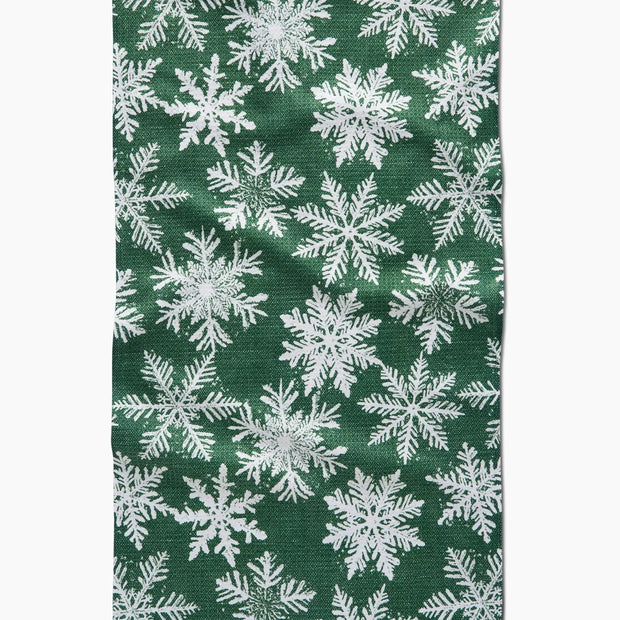Tea Towel - Snowy Days Green