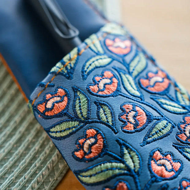 Creeping Floral Embroidered Notebook Pouch