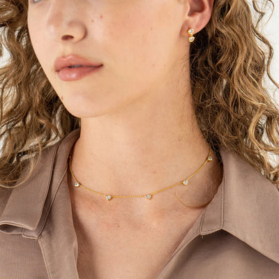 Gold Triangle Drop Necklace