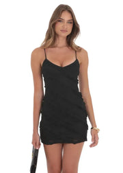 Ruffle Lace V-Neck Dress