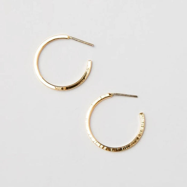 Mini Thin Hammered Hoops