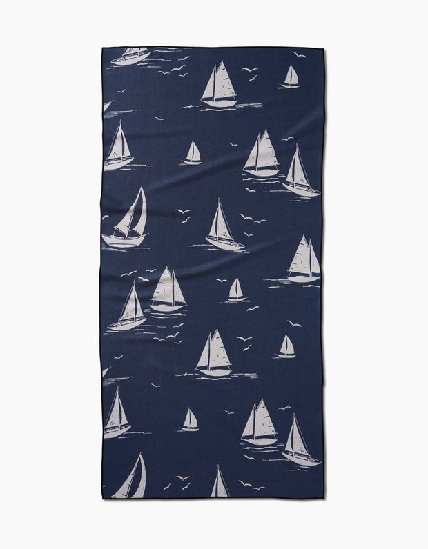 Beach Towel - Navy Race Day