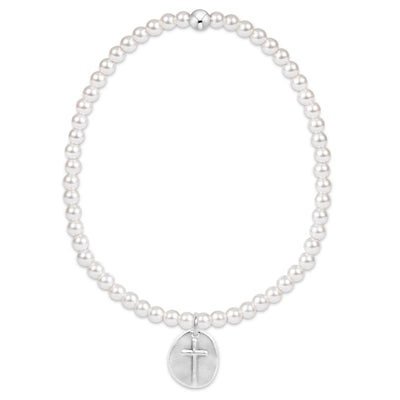 Classic Pearl 3mm Bead Bracelet - Inspire Small Sterling Charm