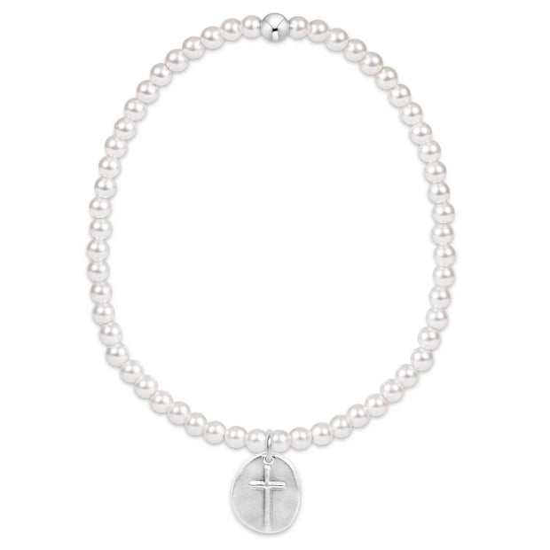 Classic Pearl 3mm Bead Bracelet - Inspire Small Sterling Charm