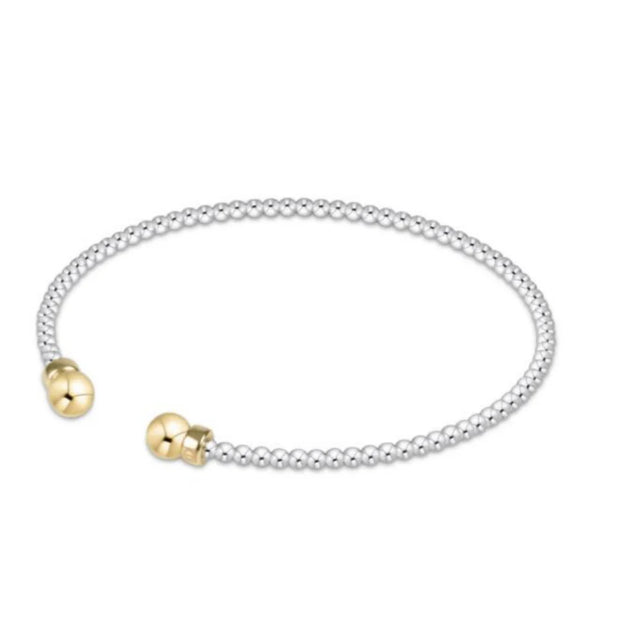 Classic Mixed Metal 2mm Bead Cuff