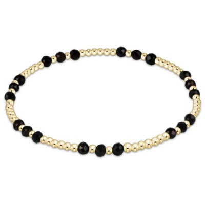 Gold Joy Pattern 3mm - Faceted Onyx