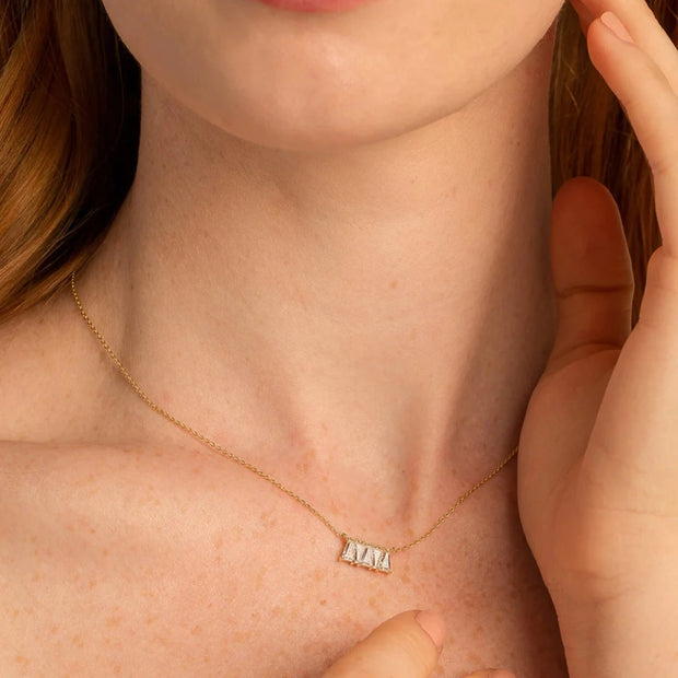 Mom Baguette Dainty Necklace