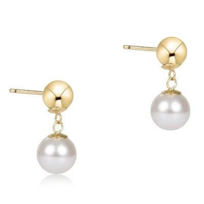 Classic 8mm Ball Drop Stud - Pearl