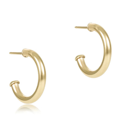 Round Gold 0.5" Post Hoop 2mm - Smooth