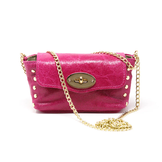 Kyra Leather Purse - Hot Pink