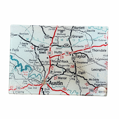 Round Rock Map Cutting Board