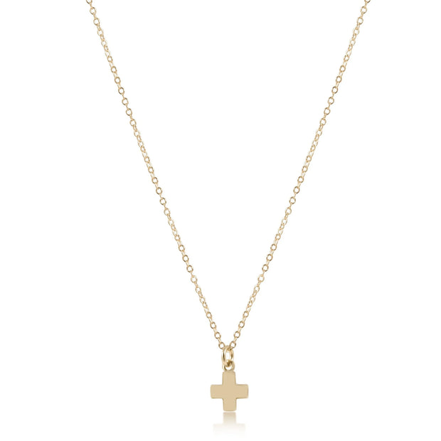 16" Necklace Signature Cross Small Gold Charm