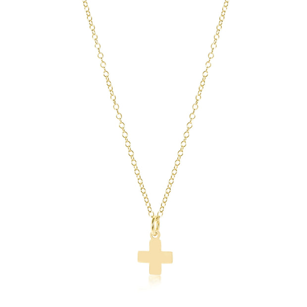 16" Necklace Signature Cross Gold Charm