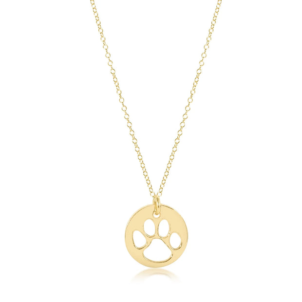 16" Necklace Gold - Paw Print