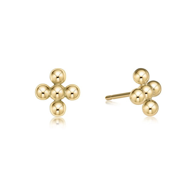 Classic Beaded Signature Cross 4mm Gold