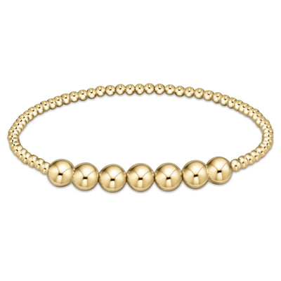 Classic Gold Beaded Bliss 3mm Bead Bracelet - 6mm Gold