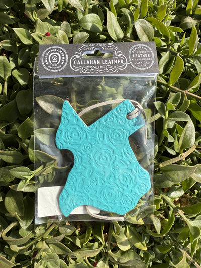 Turquoise Texas Shape with Rose - Leather