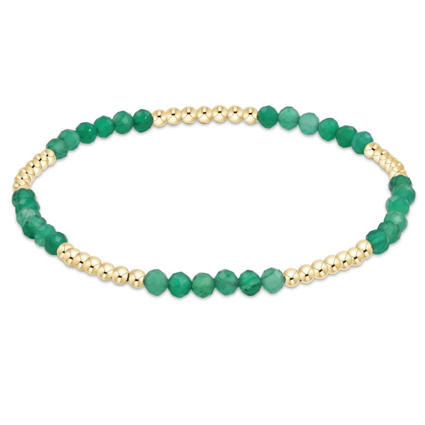 Blissful Pattern 2.5mm Bracelet - Green Onyx